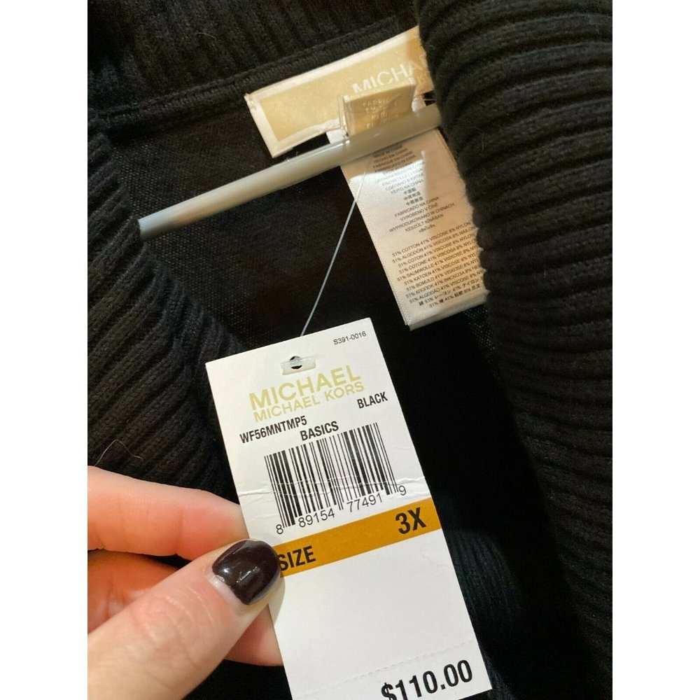 MICHAEL Michael Kors Cowl Neck Sweater Poncho 3X - Picture 3 of 3